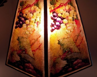 Antique Vintage Bridge Floor Lamp UNO Mica Shade 3 Color Grapes NYM Arts