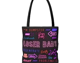 Dual sided Tote Bag,"Loser Baby", Hazbin Hotel, Angel Dust and Husk