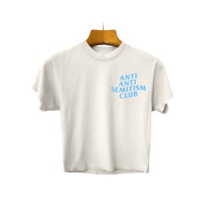Anti Anti Semitism Club Blue Logo Jewish Pride T-Shirt