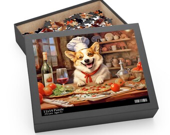 Corgi Dog Pizza Chef Jigsaw Puzzle