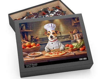 Jack Russell Dog Pizza Chef Puzzle