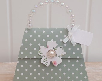 Personalised 3D Polka Dot Birthday Handbag Purse shaped card-21st,30th,40th,50th,60th,65th,70th,75th,80th.85th-Mum,daughter,Sister,Nan,Wife