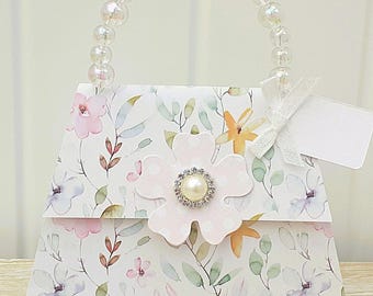 Personalized 3D Floral Handbag Card, Birthday Purse Card