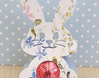 10 Floral Baby Shower Favours: Bunny Rabbit Chocolate Lindt Holders