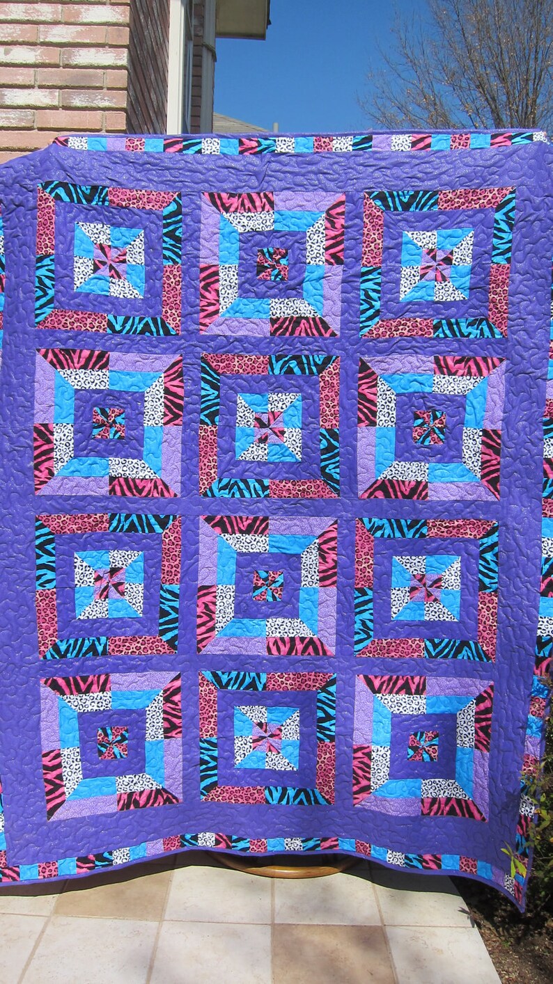 Wild Purple Twin Quilt Etsy