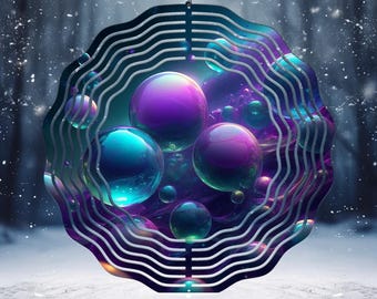 Diseño PNG de sublimación de burbujas moradas y verde azulado (descarga digital)