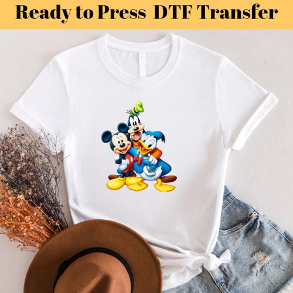 Mickey And Friends DTF Transfer, Mickey And Friends Minnie Donald Daisy Goofy Pluto Ready To Press, Disneyland Shirt,Disneyworld Shirt