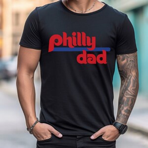 Philly Sports Baseball Men's Jersey Short Sleeve Tee (Original Design) - Philly Dad RWB (Father's Day) w/ FREE Shipping
