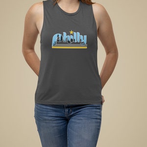Women&#39;s Flowy Scoop Muscle Tank Philly Sports Baseball Tee Original Design -  Philly City Connect w/ FREE Shipping