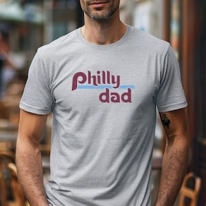 Philly Sports Baseball Herren Jersey Kurzarm-T-Shirt (Originaldesign) - Philly Dad Retro 1980er Jahre (Vatertag) mit KOSTENLOSEM Versand