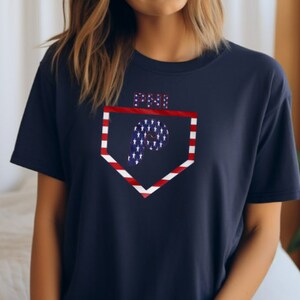 Philly Sports Baseball Tee Jersey Short Sleeve (Original Design) - Plate USA Flag w/ FREE Shipping