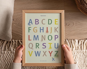 Alphabet posters for children's rooms in A4, A3, A4 | ABC posters | Montessori learning posters | Alphabet wall art | Gift for children