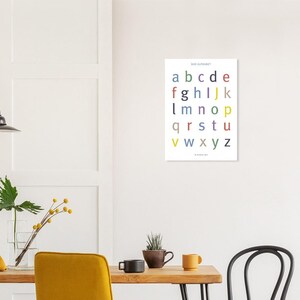ABC Poster Pint per la cameretta dei bambini I Alfabeto in lettere minuscole I Stampa poster senza cornice