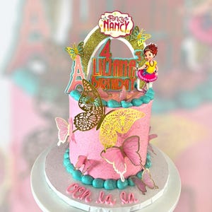 Fancy Nancy-verjaardagstaarttopper, op maat