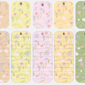 Floral Notes, Pins, Washi Tape Pink, Blau, Pfirsich, Gelb, Grün für GOODNOTES oder andere Digitale Plattformen