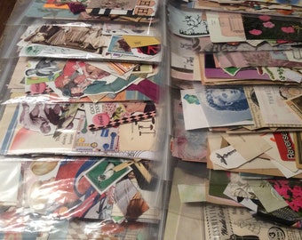 Paper Ephemera Collage Scrap Pack - Collage Pack - Grab Bag - Paper Scraps - Art Journals, Decoupage, Collage, Scrapbooking - 80 Pieces