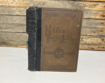 1881 Milne's Inductive Algebra - Embracing A Complete Course For Schools And Academics - By William J. Milne - Antique School Book - Math