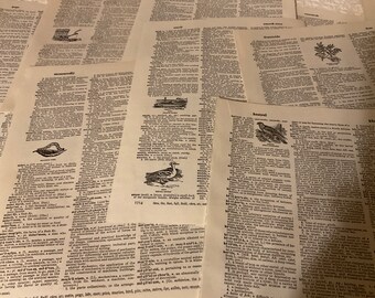 1966 Vintage Dictionary Pages Pack - Lucky Dip Grab Bag - 15 Sheets For Collage, Junk Journals, Scrapbooking