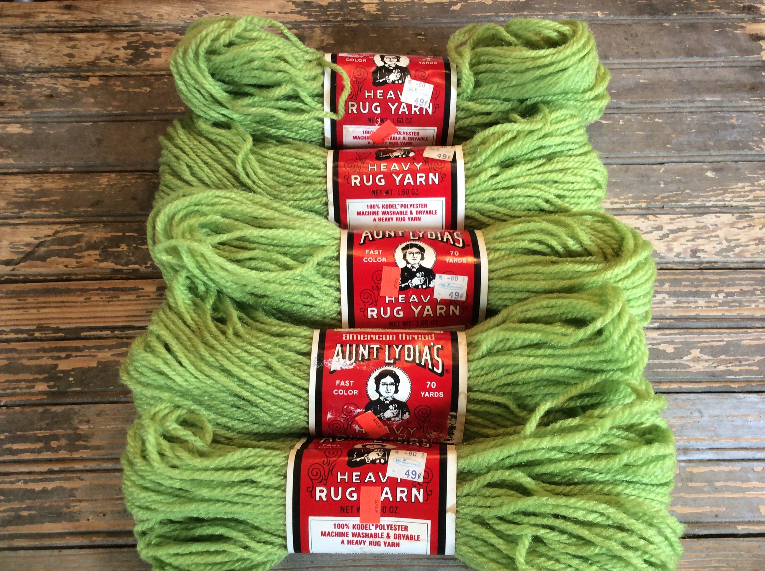 Vintage Aunt Lydias Heavy Rug Yarn 5 Skeins Color 630 Etsy