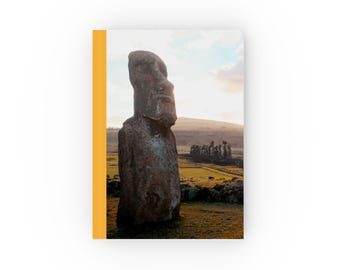 Hardback Notebook Journal - 5x7 inches - Easter Island Moai at Sunrise