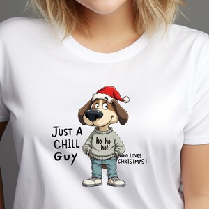 I'm Just A Chill Guy Svg Png, Chill Guy Christmas, Funny Dog Cartoon Santa Hat, Tiktok Meme, Chill Guy, Casual and Relaxed, Chill Vibes Png