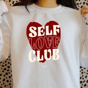 Self Love Club PNG: Retro Valentine&#39;s Day Design (Digital Download)