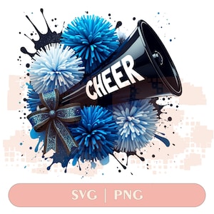 Cheer Watercolor Sublimation Digital Download PNG Cheerleading Design