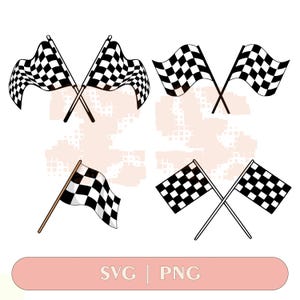 Checkered Racing Flaggen SVG Bundle: Start & Ziellinie Schnittdateien