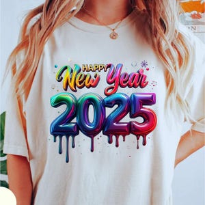 Happy New Year 2025 Sublimation Digital Download PNG Design