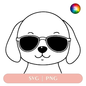 Cucciolo carino SVG / Illustrazione digitale di cane per bambini e amanti degli animali / Animale domestico Svg Download immediato Pug Design PNG trasparente