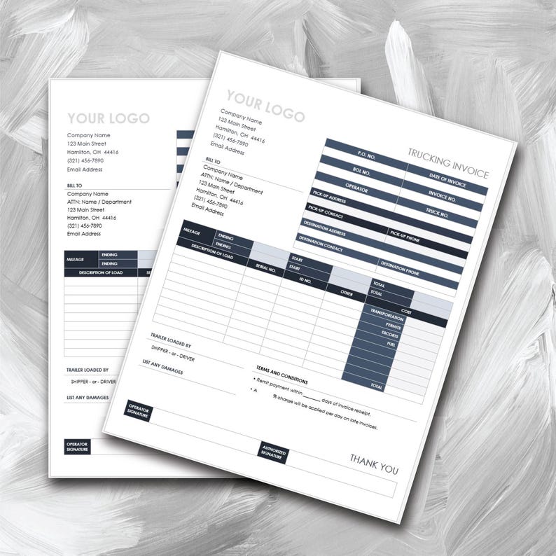 Minimalist Invoice Template Word, Small Business Invoice Editable ...