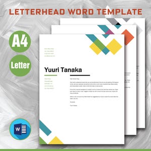 Plantilla de membrete comercial Canva editable, plantilla de membrete de empresa personalizada para descarga digital de Word, membrete profesional moderno