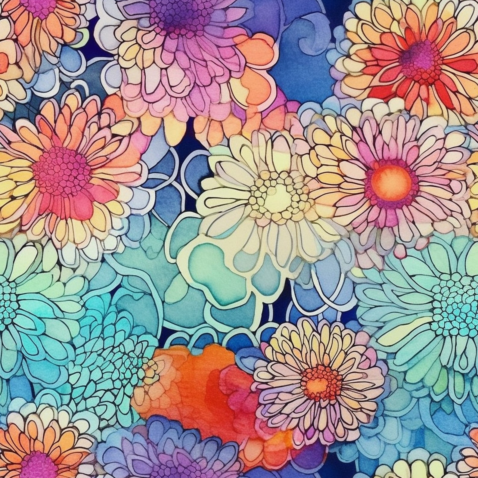 Floral Seamless Pattern Set Includes 20 Different Patterns. Each High ...