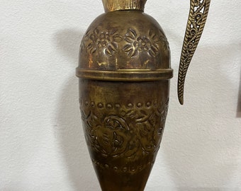 Großer Vintage Krug / Vase aus Messing