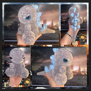 BABY GODZILLA CROCHET - super soft super cute plushie with a bit of a stank face