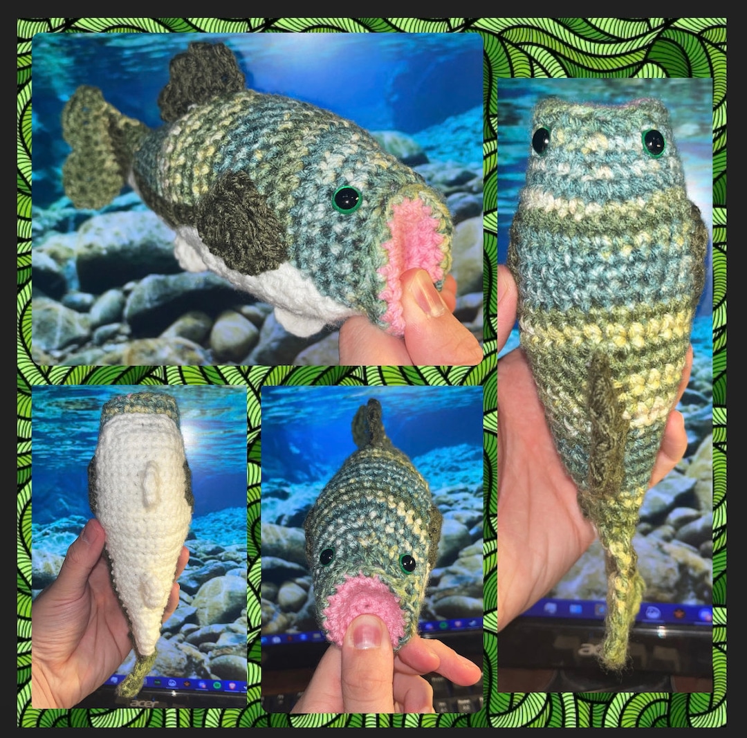 Crochet Bass Fish Plushie - HANDMADE ! - Etsy