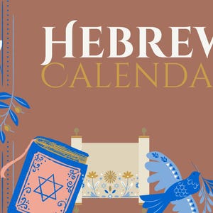 DIGITAL FILE** Hebrew Calender, Jewish Calendar, Jewish wall decor, Hebrew Months, Jewish Holidays, High Holy Holidays, Wall decor to print