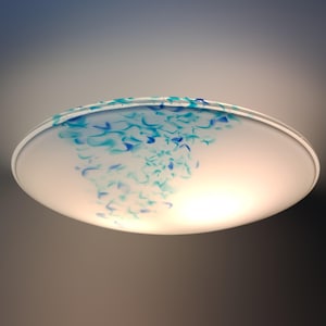 Vintage Murano Glass Ceiling Lamp, 1980s, I3 Itre Murano Glassworks, Mid-Century Modern