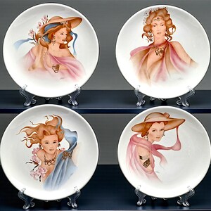 陶板コレクション 4枚組 女性の顔 FG 美術陶芸