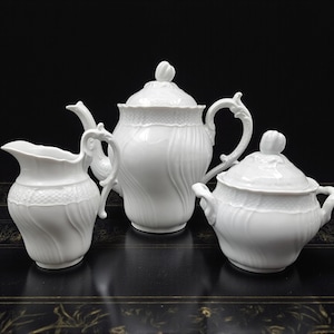 Richard Ginori, cafetera, jarra de leche y azucarero, Vecchio Ginori