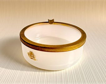 Vintage White Murano Opal Glass Ashtray