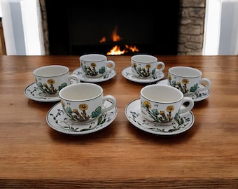 Villeroy & Boch, Botanica Servizio da tè per 6 persone, 6 tazze e 6 piattini. New Old Stock