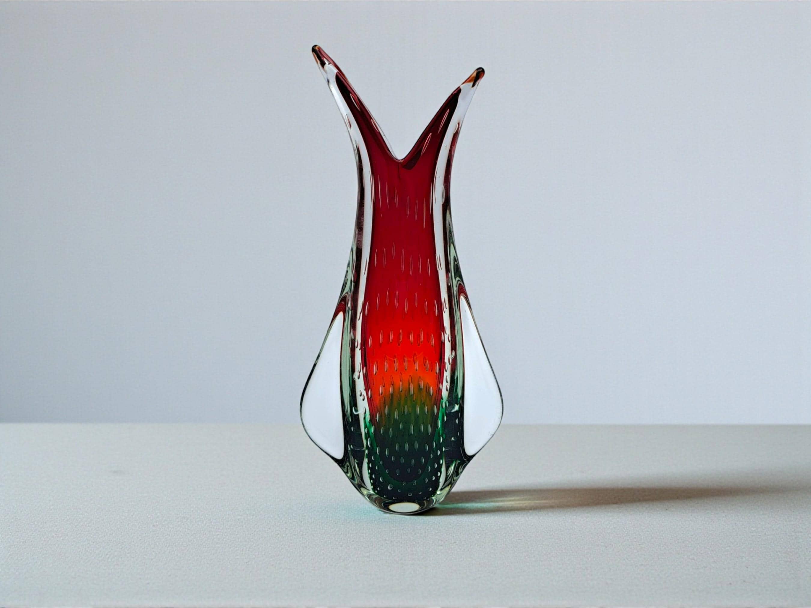 Vintage vase red glass - Etsy 日本