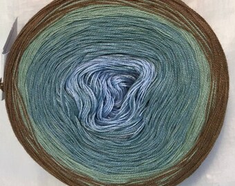 GT 3-stranded light fingering 100g gradient tied cotton Stormy Shores