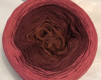 GT 3-stranded 100g gradient tied cotton light fingering Raspberry Dream