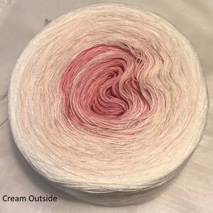 GT 3-stranded 100g gradient tied cotton light fingering Petal Cream outside