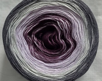 GT 3-stranded light fingering gradient tied cotton 100g BURNT GRAPES