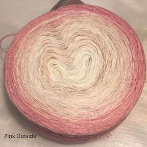 GT 3-stranded 100g gradient tied cotton light fingering Petal Pink Outside