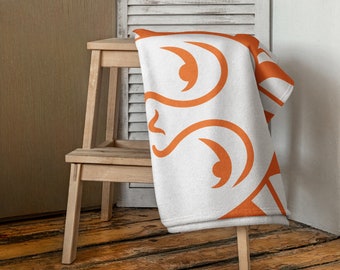 Serviette Orange Motif Soleil