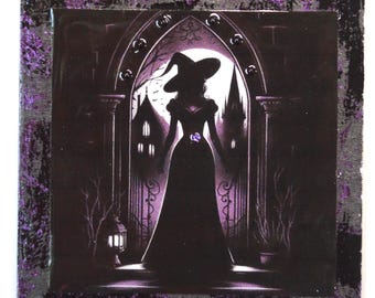 Gothic Witch Magnet Fridge Art Friends Gift  Mini Art Wicca Decor